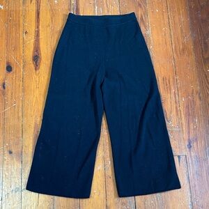 J. Crew Classic Black Wide-Leg Pants Heavy Knit Travel XS